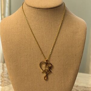 New Faith Heart Pendant Necklace Stainless Steel with 18K Gold Plating